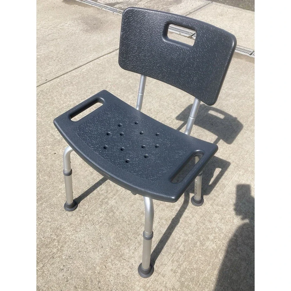 Medline Bath Chair, Bench, Seat, Stool for Disabled, Seniors & Elderly Black